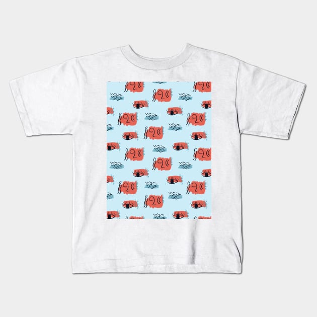 Pattern with esoteric symbols Kids T-Shirt by DanielK